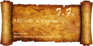 Török Fatime névjegykártya